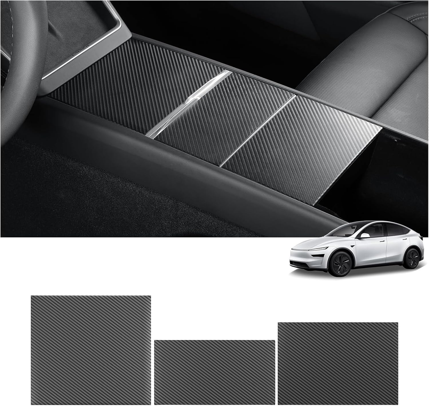 LUCKEASY 3PCS Centre Console Protective Pads for Tesla Model Y Juniper image 2