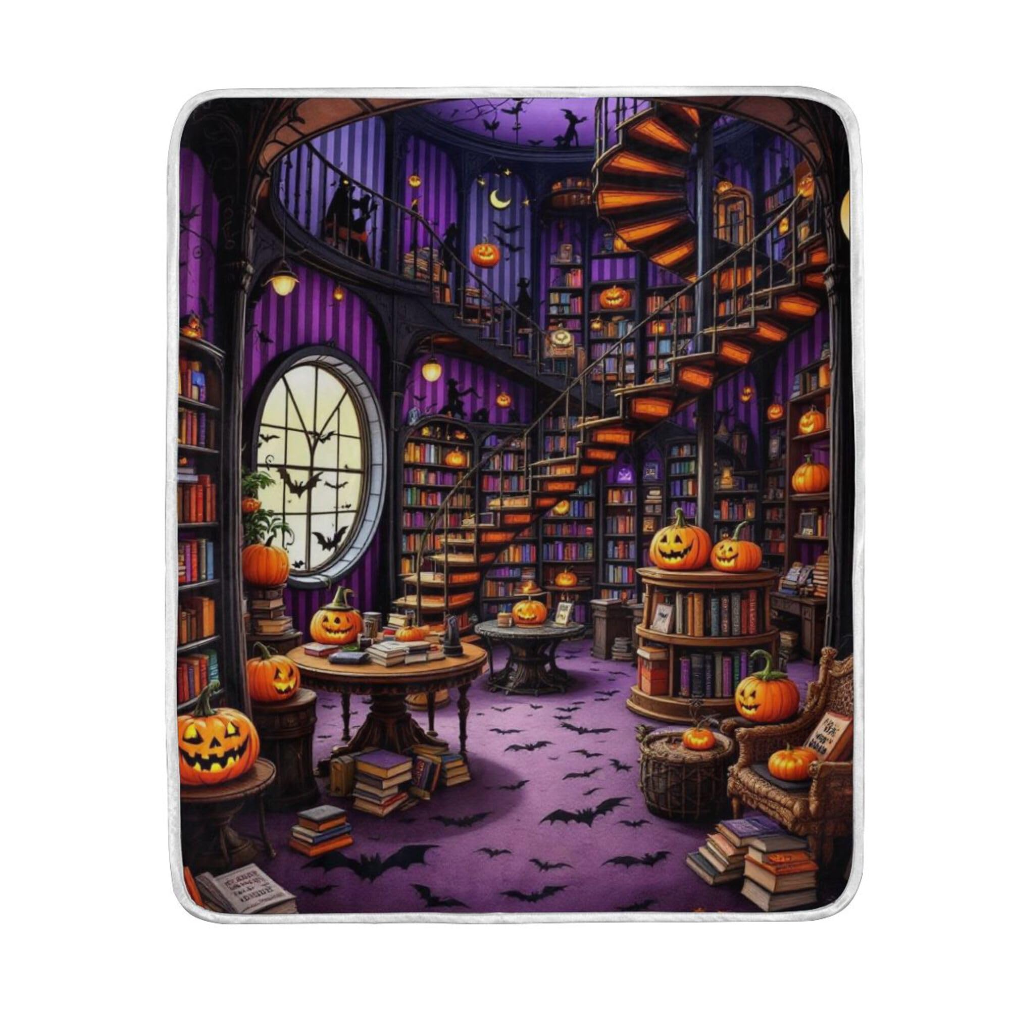 Narzuta na łóżko uroczy koc koce do salonu 50 x 60 koce narzuty odnowiony Halloween biblioteka sztuka