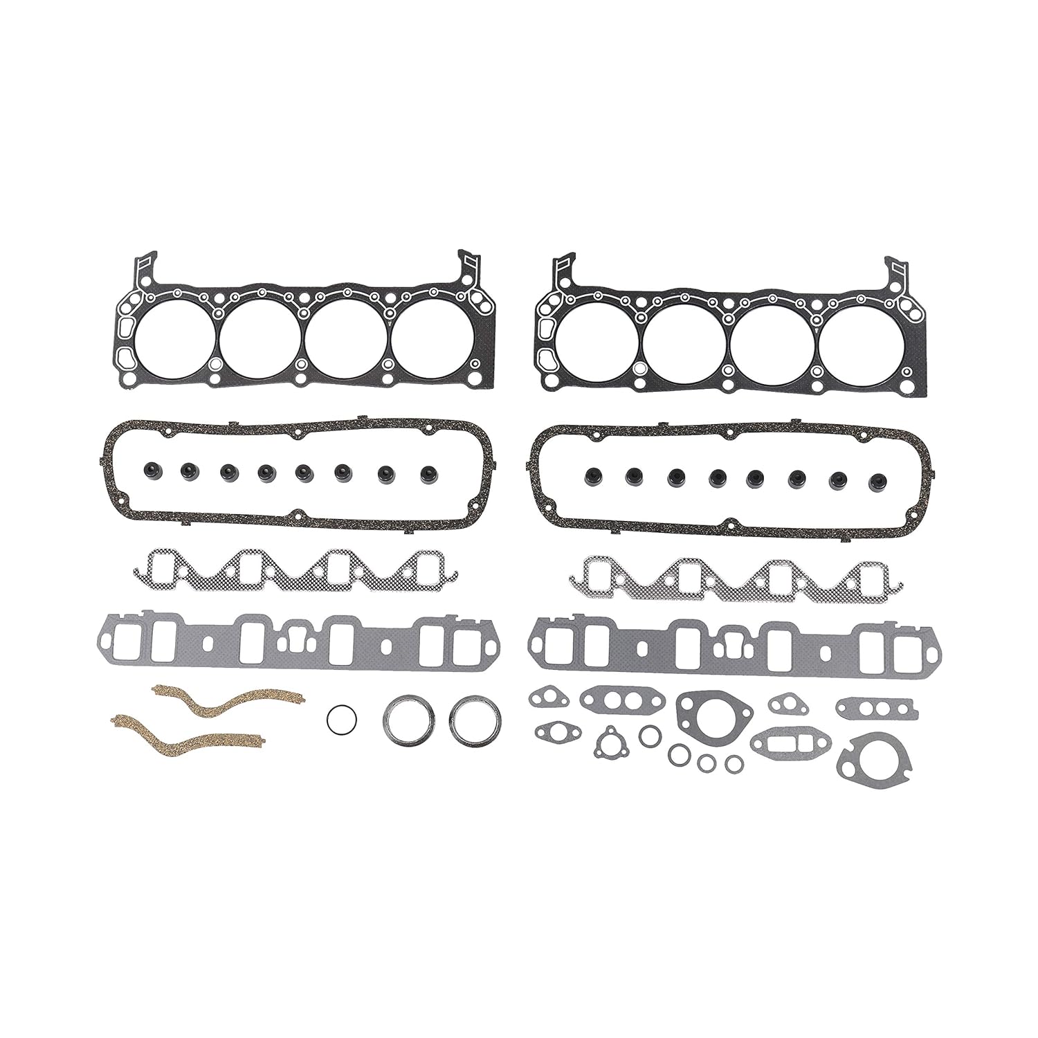 DNJ HGS4203 Head Gasket Set for 1975-1987 Ford, Lincoln, Mercury Bronco, Continental, Cougar 5.8L V8 16V OHV 5753cc