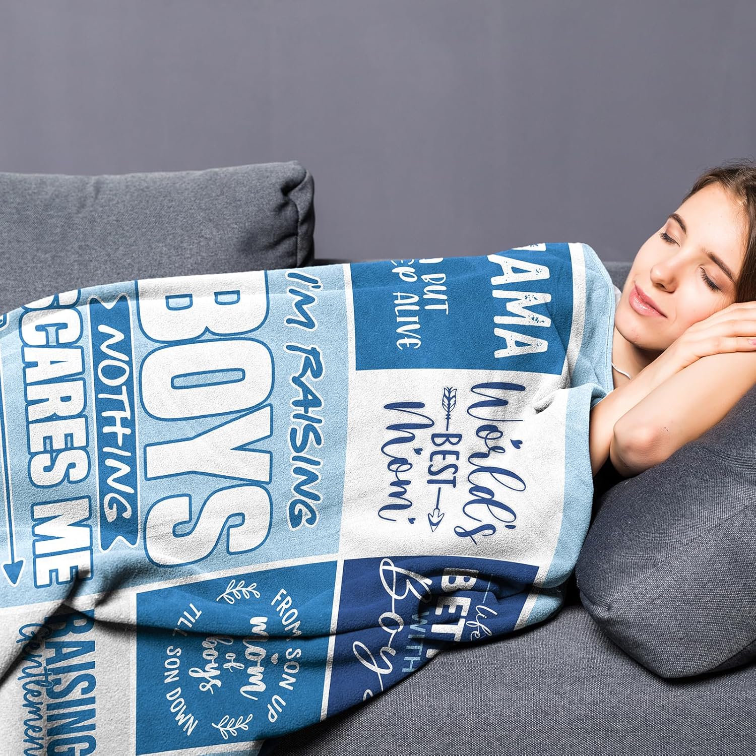 Boy Mom Gifts from Son - Mothers Day Mom Gifts for Birthday Valentines Day Christmas - Mothers Gift Ideas - World Best Mama Gift from Son - 60"x50" Soft Flannel Blanket Present for Mama - Image 3