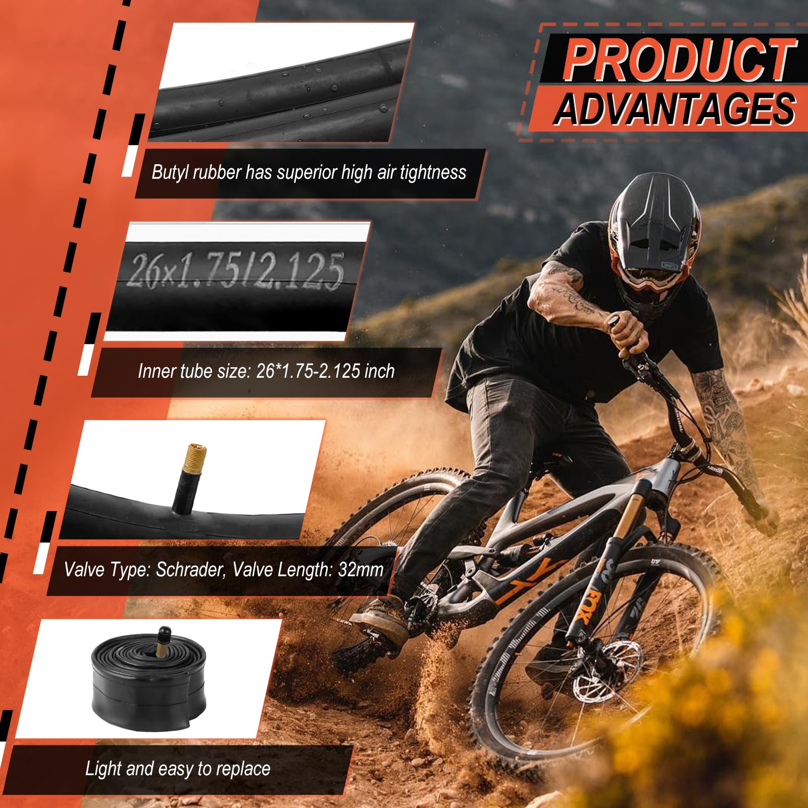 Amazon | 自転車タイヤ2個セット - 26 x 2.1インチ マウンテンバイク