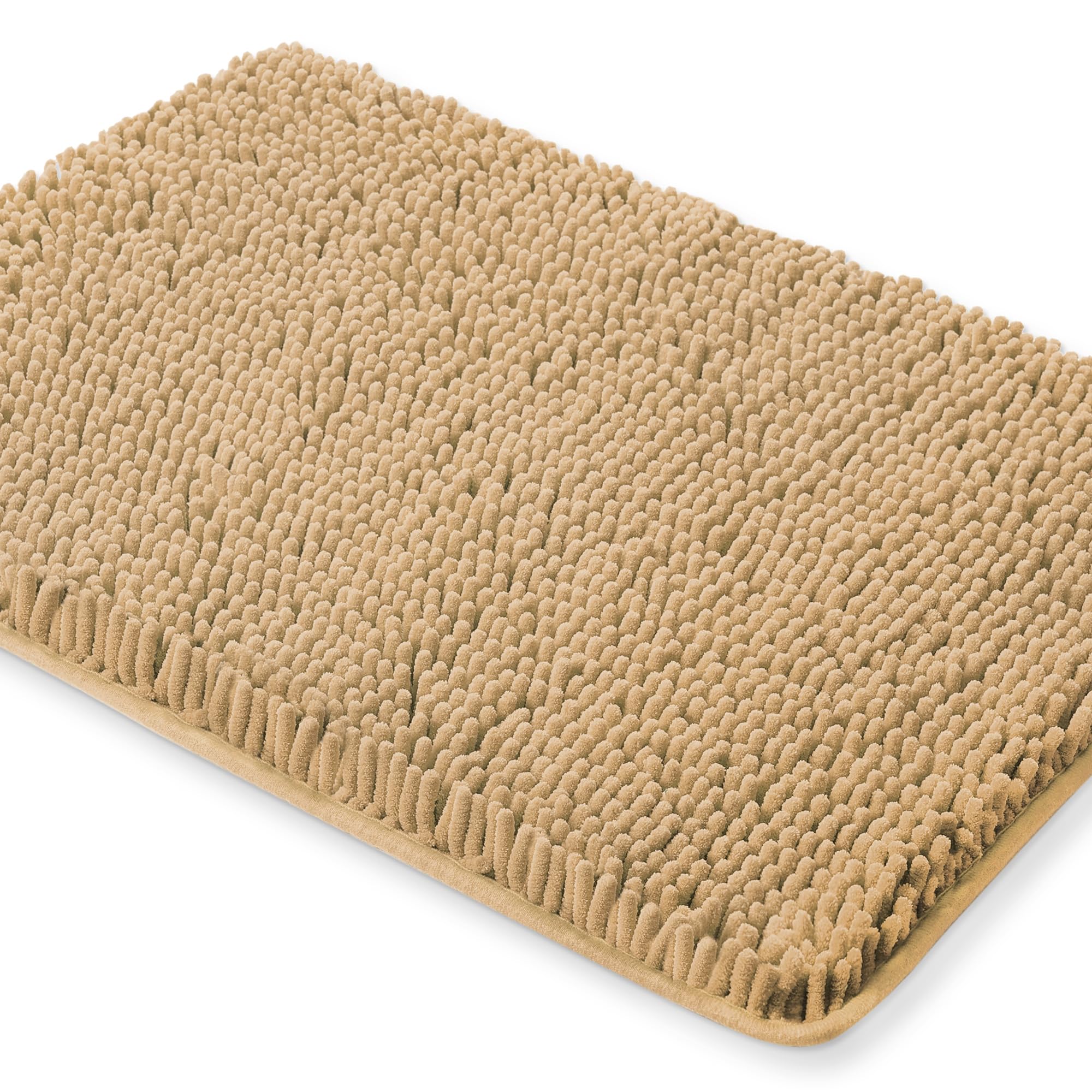 Yeaban Beige Bathroom Rug 26"x44",Thick Chenille Bath Mats,Absorbent and Washable Bath Rug Non-Slip, Extra Soft Rugs for Bathroom Floor,Tub,Shower and Sink — image 1
