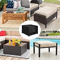Vista 7 de OutdoorLines Fundas impermeables para taburete de patio al aire libre - Funda cuadrada para mesa auxiliar de patio a prueba de UV, resistente al