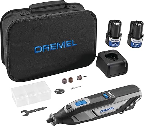 Dremel 8240 Kit de herramientas rotativas inalámbricas de 12 V con velocidad variable y agarre cómodo y batería adicional de iones de litio B815-01