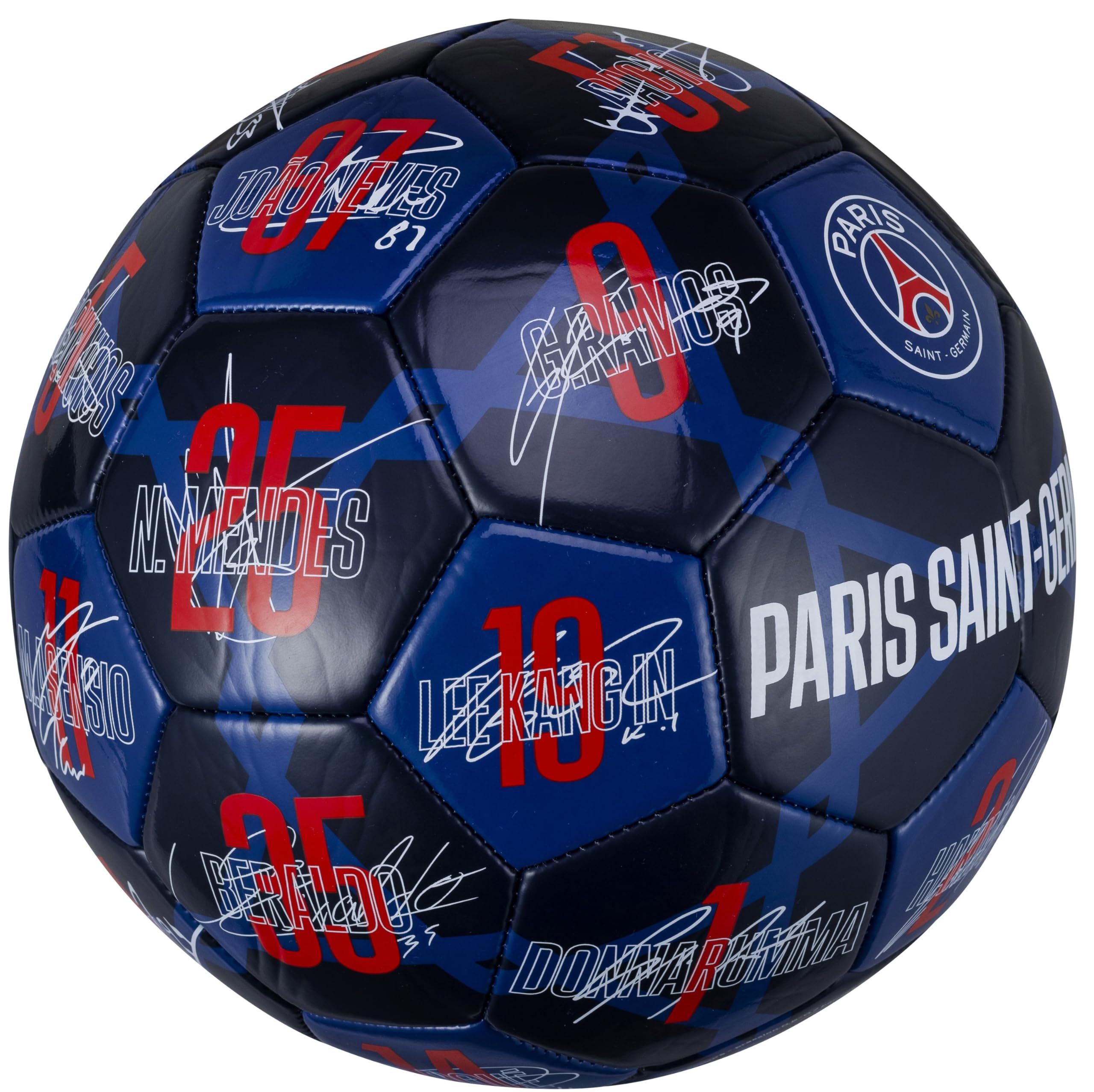 PSG Piłka nożna z podpisem zawodników - Oficjalna kolekcja Paris Saint-Germain - Rozmiar 5