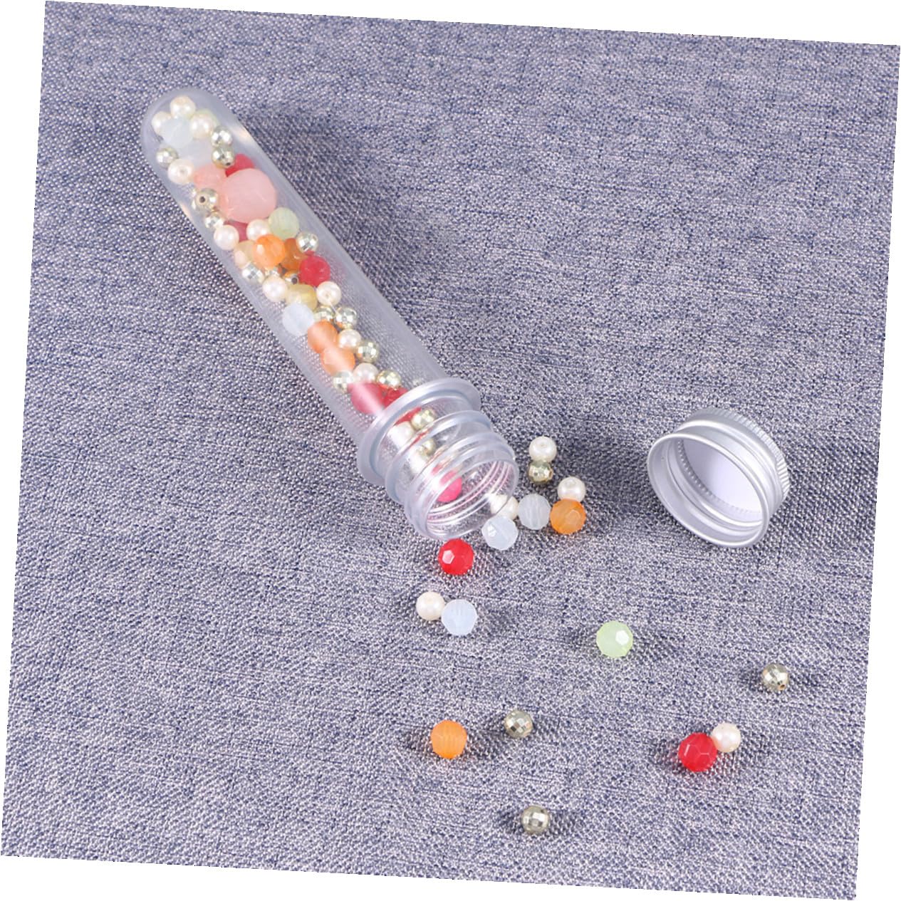 FRCOLOR 50piezas Botella de Tubo de Ensayo Transparente Tubos de Almacenamiento de Pet para Baño y Dulces