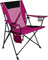 Kijaro Dual Lock Portable Camping Chair Hanami Pink - Folding Outdoor Chair with No-Sag Seat, 300lb Capacity, Cup Holders & Organizer