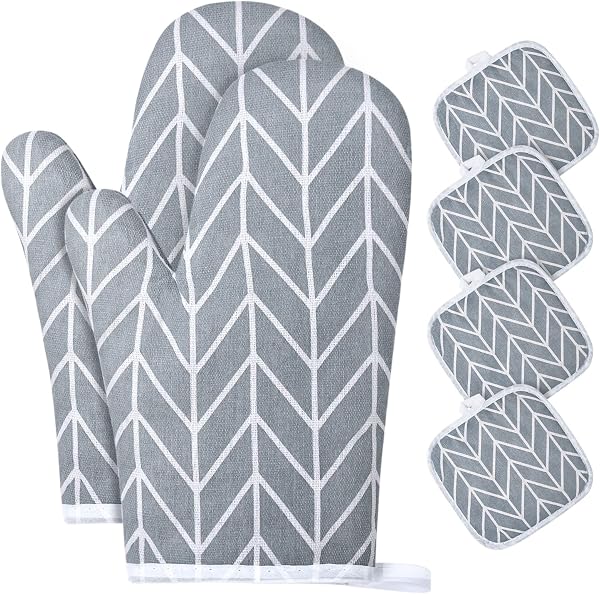 AUAUY Gants de Four en Coton avec Maniques