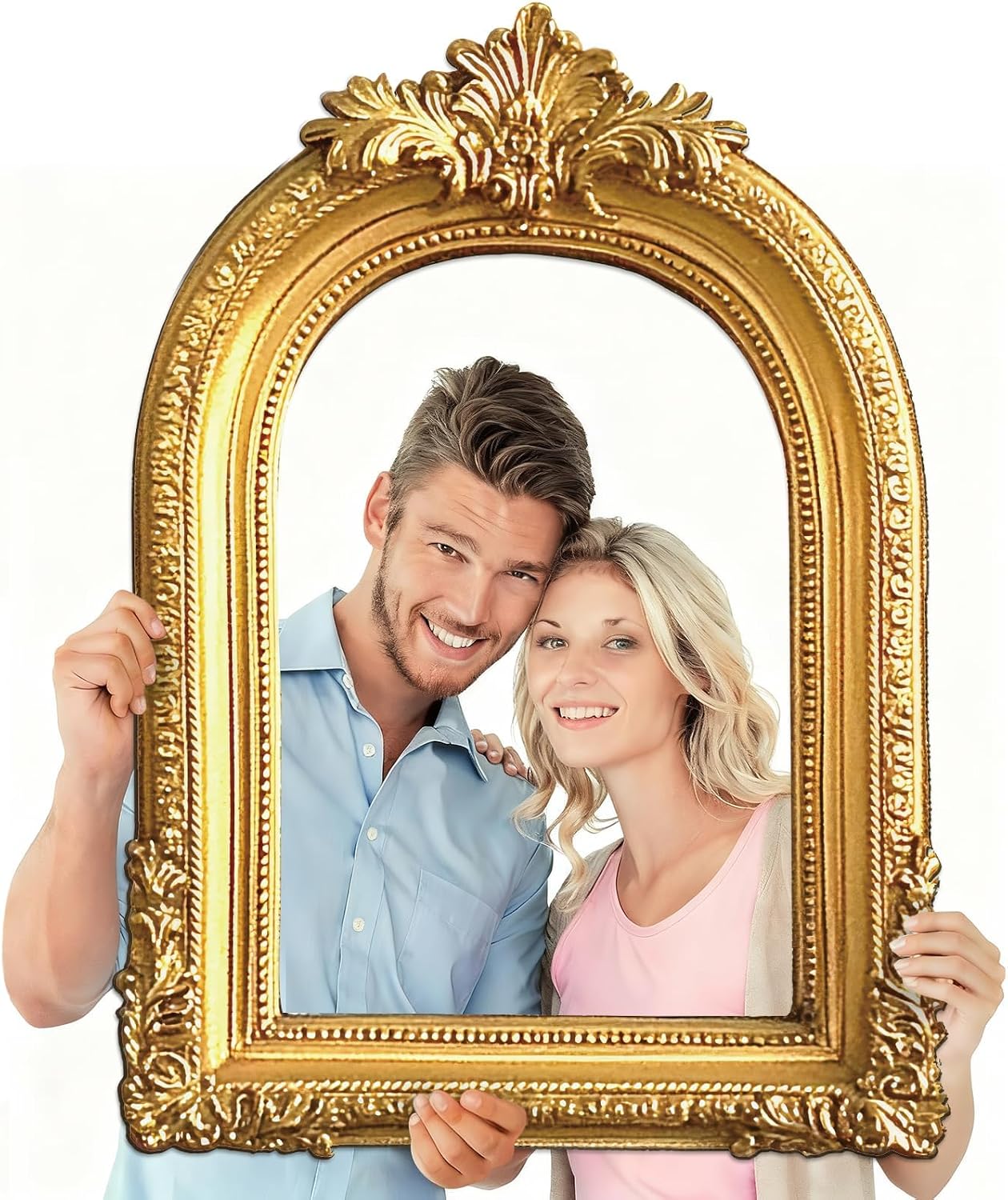 32 x 24 Inch Foam Board Photo Booth Props Wonderland Golden Photography Decor Creative Friends Party Selfie Photo Frame Gold Vintage Prop for Wedding Birthday Bridal Shower Bachelorette Party Supplies