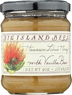Raw Hawaiian Honey, Single Floral Variety by Big Island Bees (Ohia Lehua with Vanilla, 9 oz)