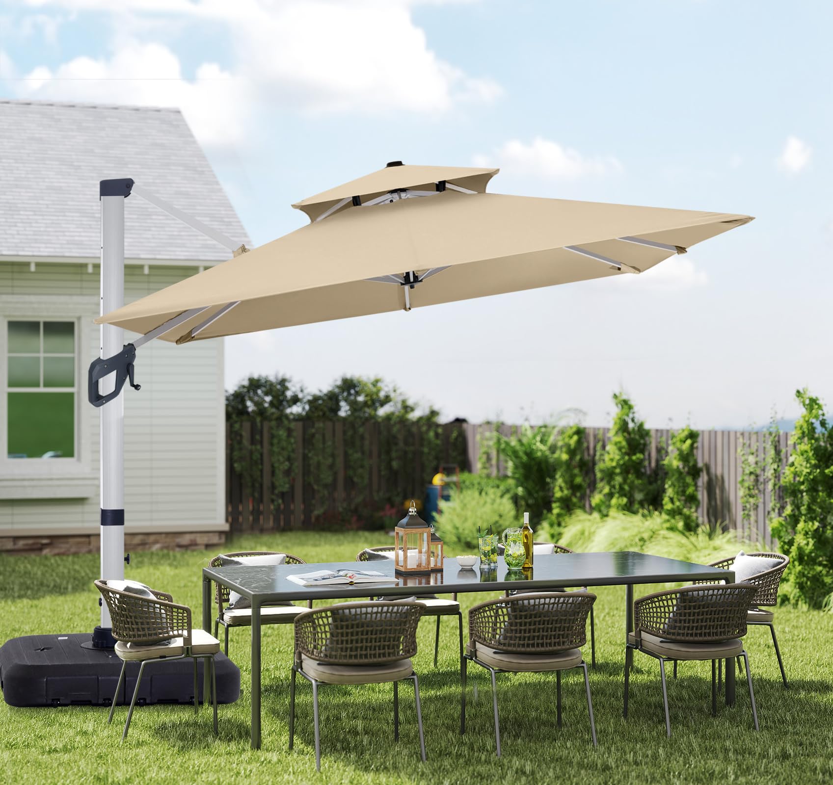 ABCCANOPY Patio Umbrella Cantilever Double Top