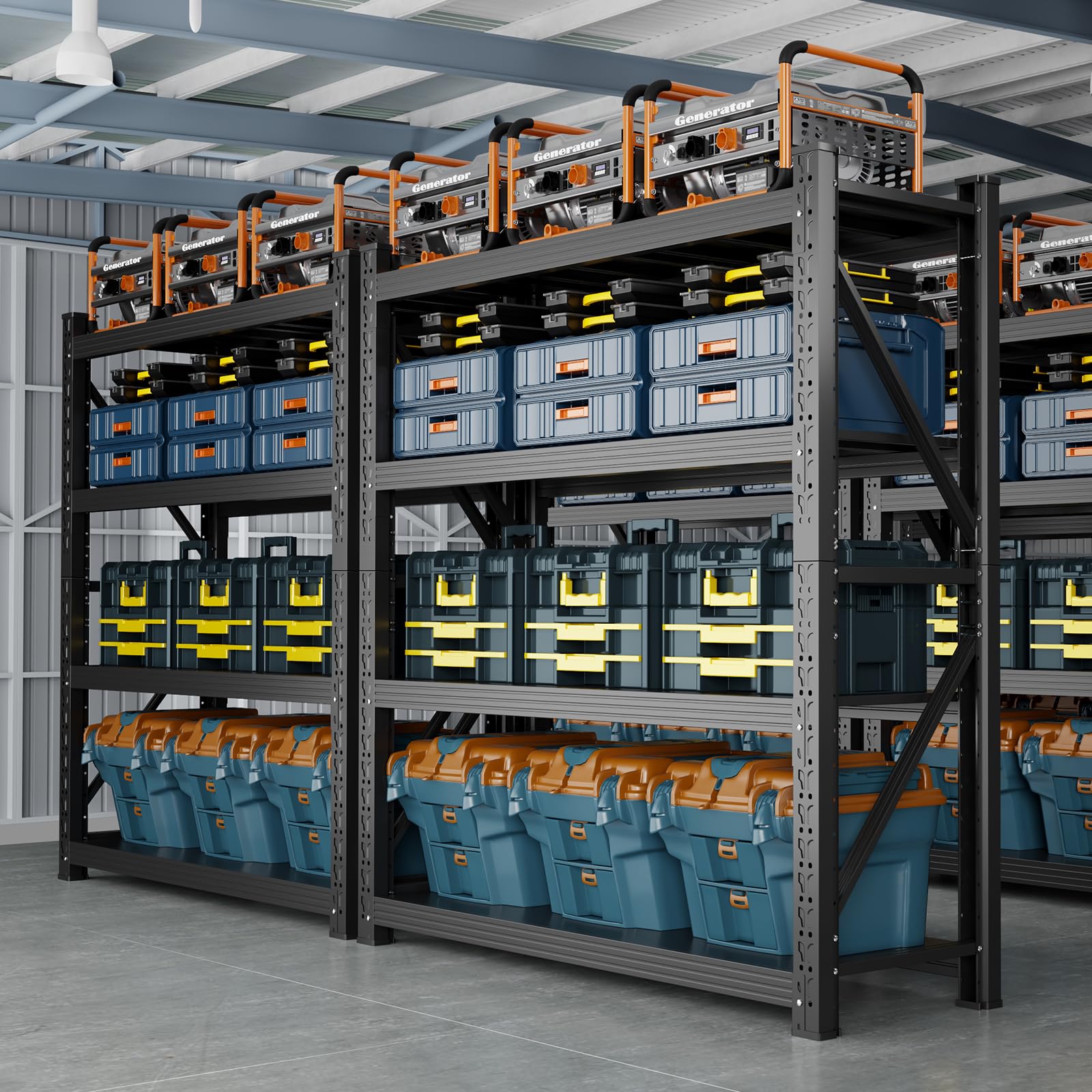 SGFHNV 4800LBS Heavy Duty Shelving Units, 4 Tier Adjustable Metal Utility Shelf, 78.7" H Garage Storage Shelves Organization Rack for Industrial,