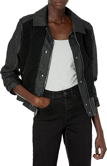 pink faux leather jacket