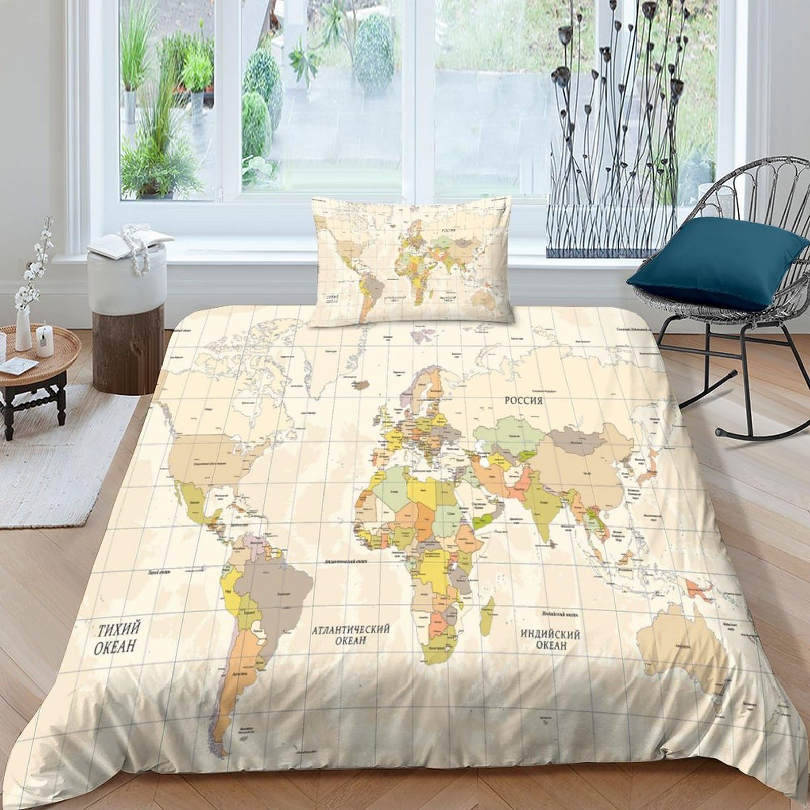 Housse de couette Travelling Around The World pour chambre ado et adulte