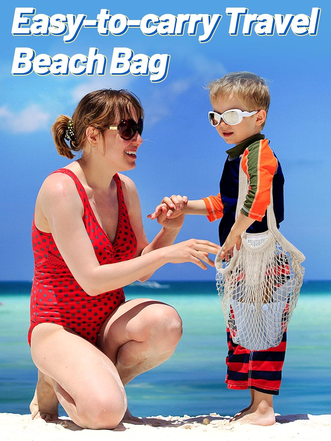 Biubee 9Pcs Silicone Sand Toys for Baby with Portable Beach Bag - Kids Beach Set with Beach Toy Molds Shovel Bucket Set - Toddler Sandbox Toys for Kids Outdoor Summer Playset