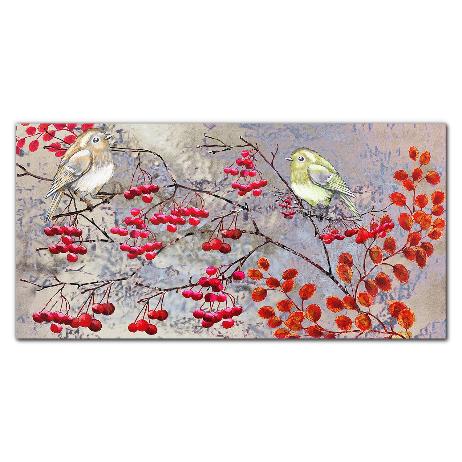 Dosseret en verre trempé Coloray 140x70cm avec finition premium décor branches et oiseaux