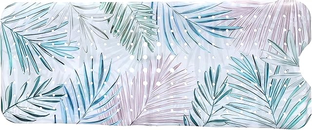 Scarlet Gem Palm Design Extra-Long 100x40cm Non-Slip Bath and Shower Mat