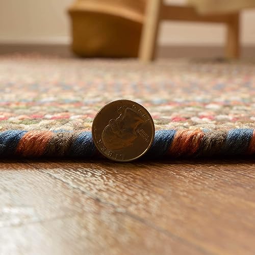 Miniatura 7 de Super Area Rugs Roxbury - Alfombra trenzada hecha en Estados Unidos para espacios interiores y exteriores, gris pardonatural multicolor, ovalada de