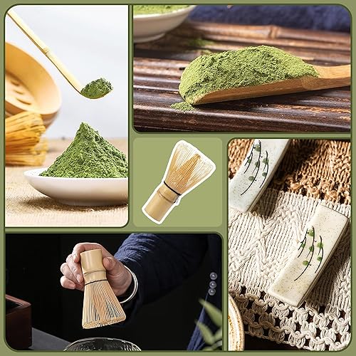 Miniatura 8 de Juego de 6 batidores de matcha, kit de herramientas de fabricación de matcha ceremonial japonés para batidor de bambú, cuchara de matcha, cuchara de