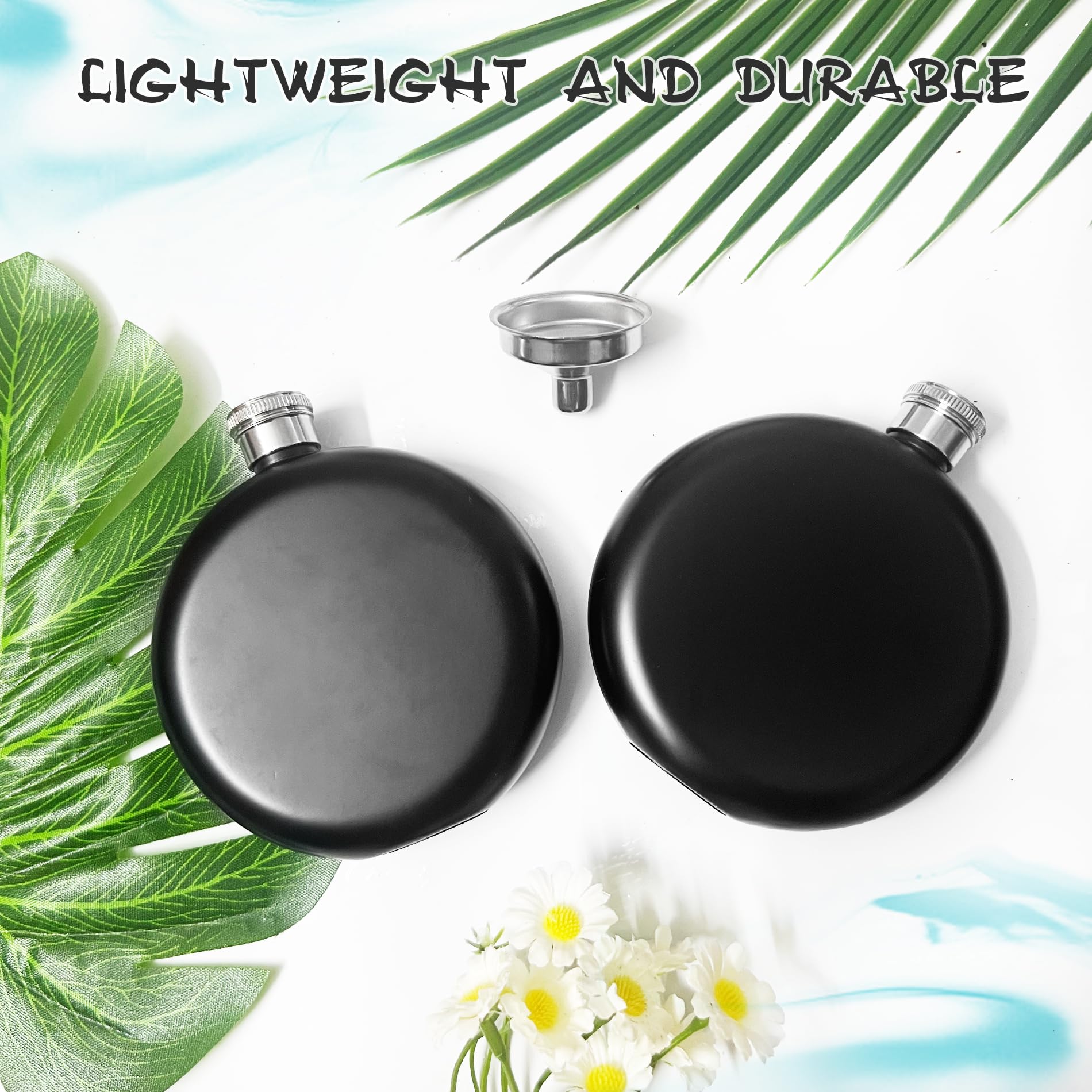 Fiaschetta Portatile In Acciaio Inox 150ml - Con Imbuto, Per Whisky, Escursioni, Campeggio, Colore Nero