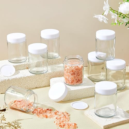 Miniatura 12 de Domensi 24 frascos de vidrio de 6 onzas con tapas, a prueba de fugas, redondos, herméticos, vacíos, con forro interior, tapa para almacenar