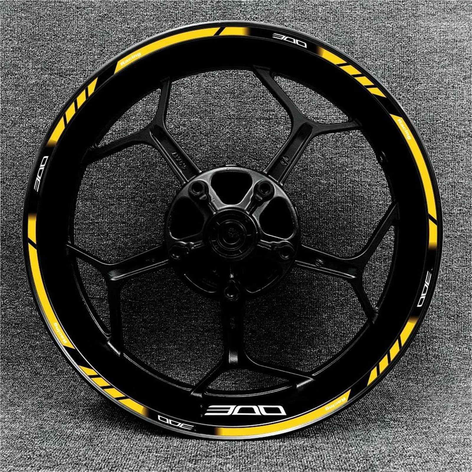 Motorcycle Wheel Hub Decal Front and Rear Rim Reflective Sticker for Kawasaki for Z250 for Z300 for Z400 for Z650(Color11)
