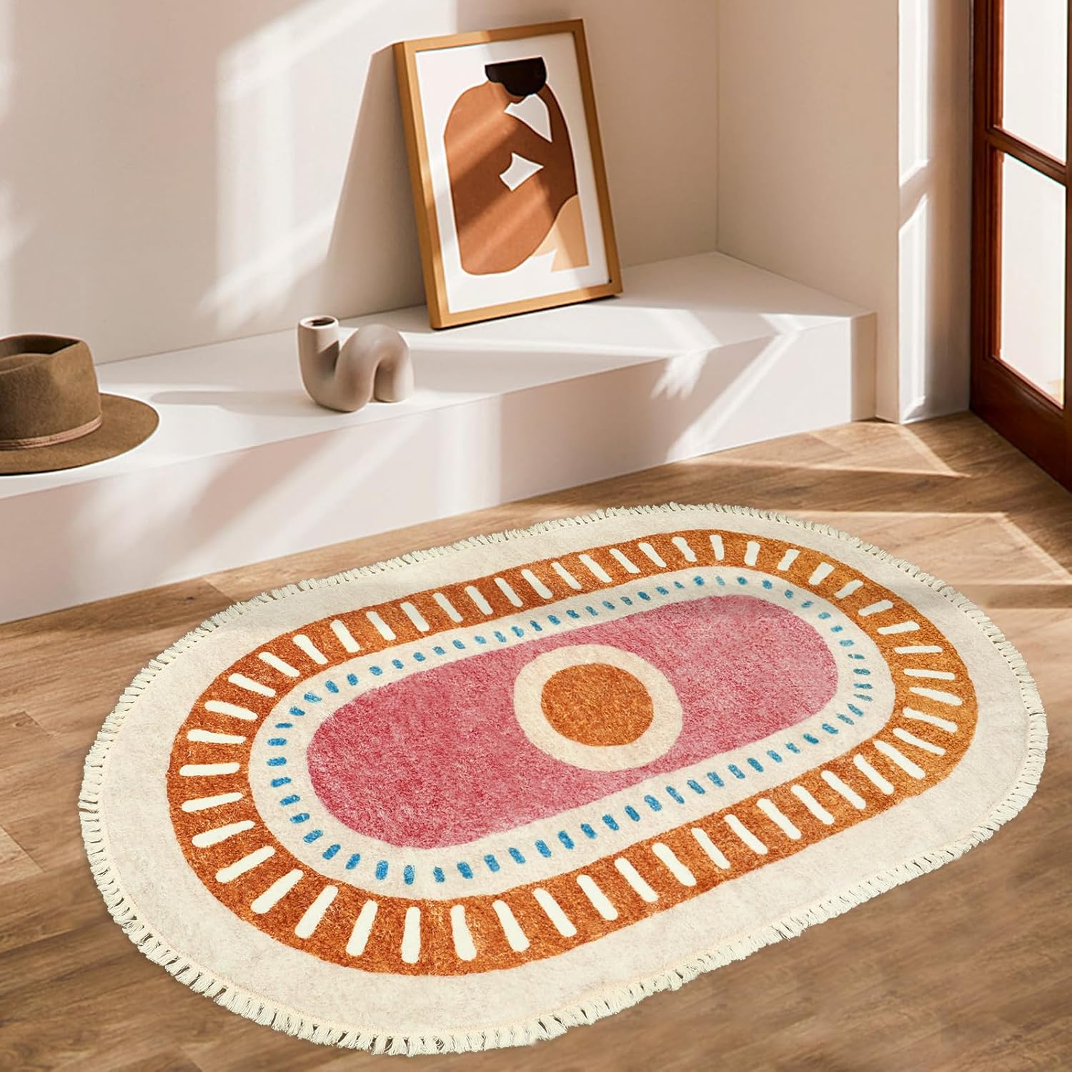 Amazon.com: Lukinbox Boho Area Rugs for Living Room, 3x5 Oval Sun ...