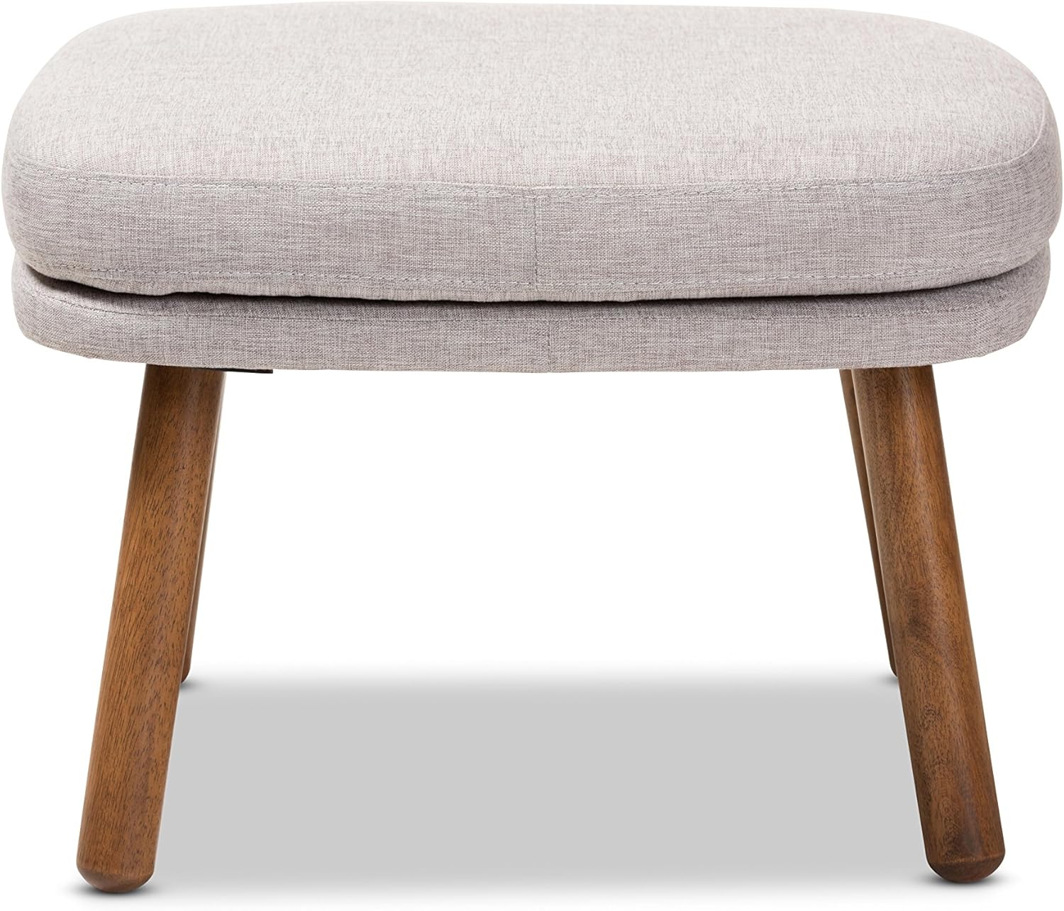 Baxton Studio Louelle Ottoman, Greyish Beige