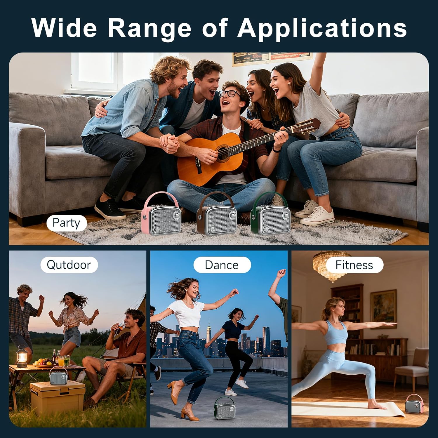 Portable Bluetooth Speaker Wireless Powerful Deep Bass Loud Stereo Sound Vintage Decor Cute Fashion Style Speakers with Subwoofer DSP Support TWS/USB/AUX for Home Desk Accessories Party Outdoor - Image 8