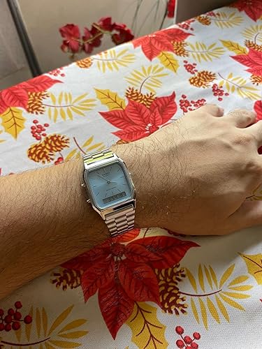Casio AQ-230A-2A2 Blue Double Time Watch, One Size, Bracelet