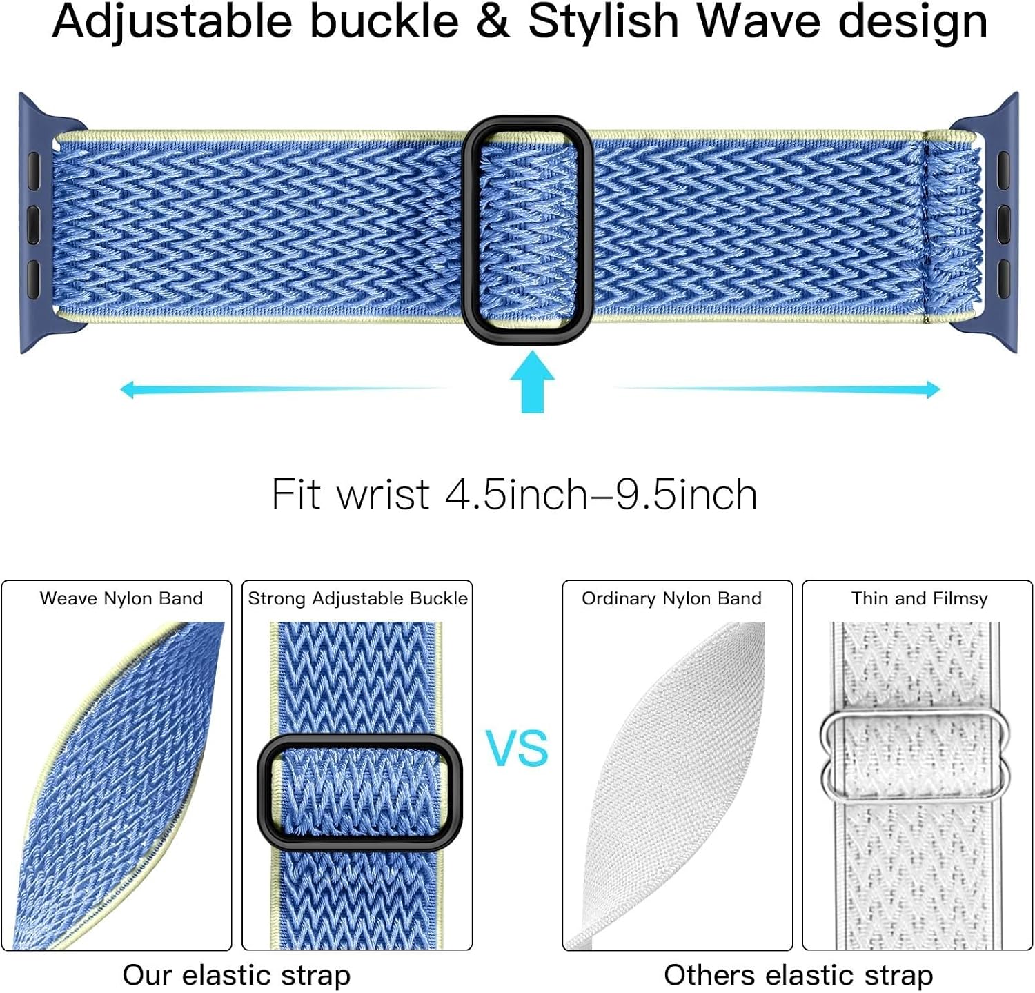 For Apple Watch Watchbands 44mm 45mm 42mm 49mm 41mm 40mm 38mm For Women Men,Stretchy Solo Loop Soft Nylon Solo Loop Sport Bands For IWatch SE Series 10 9 8 7 6 5 4 3 2 1 image 3