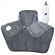 Weighted Heating Pad for Neck and Shoulders, Soft Heating Pad for Back Pain & Cramps Relief, 19" x 22" Large Electric Heated Shoulder Wrap with 4 Heat Settings, 2H Auto-Off, Gifts for Women & Men