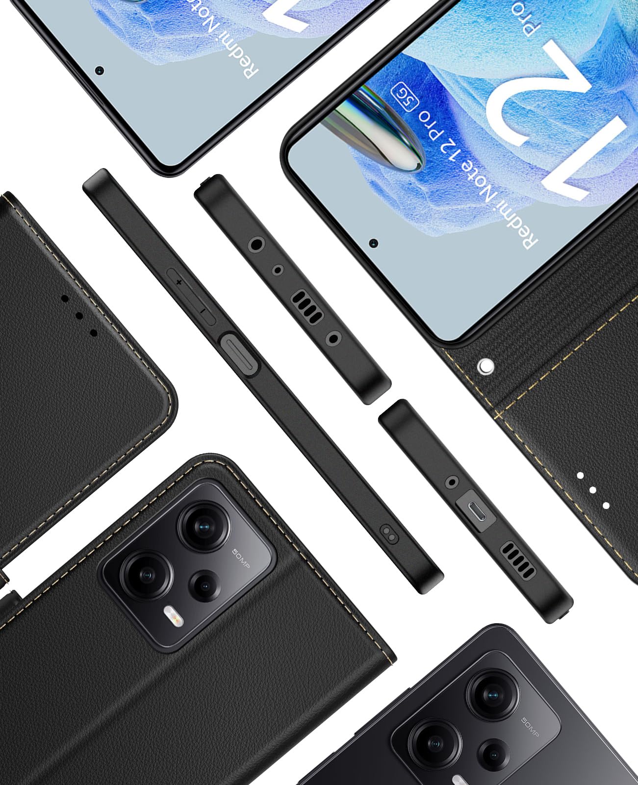 Yiminu.DS Cover per Xiaomi Redmi Note 12 Pro 5G / Xiaomi Poco X5 Pro 5G Custodia, Premium Pelle PU Portafoglio Flip Libro Libretto Caso con Slot Schede per Xiaomi Redmi Note 12