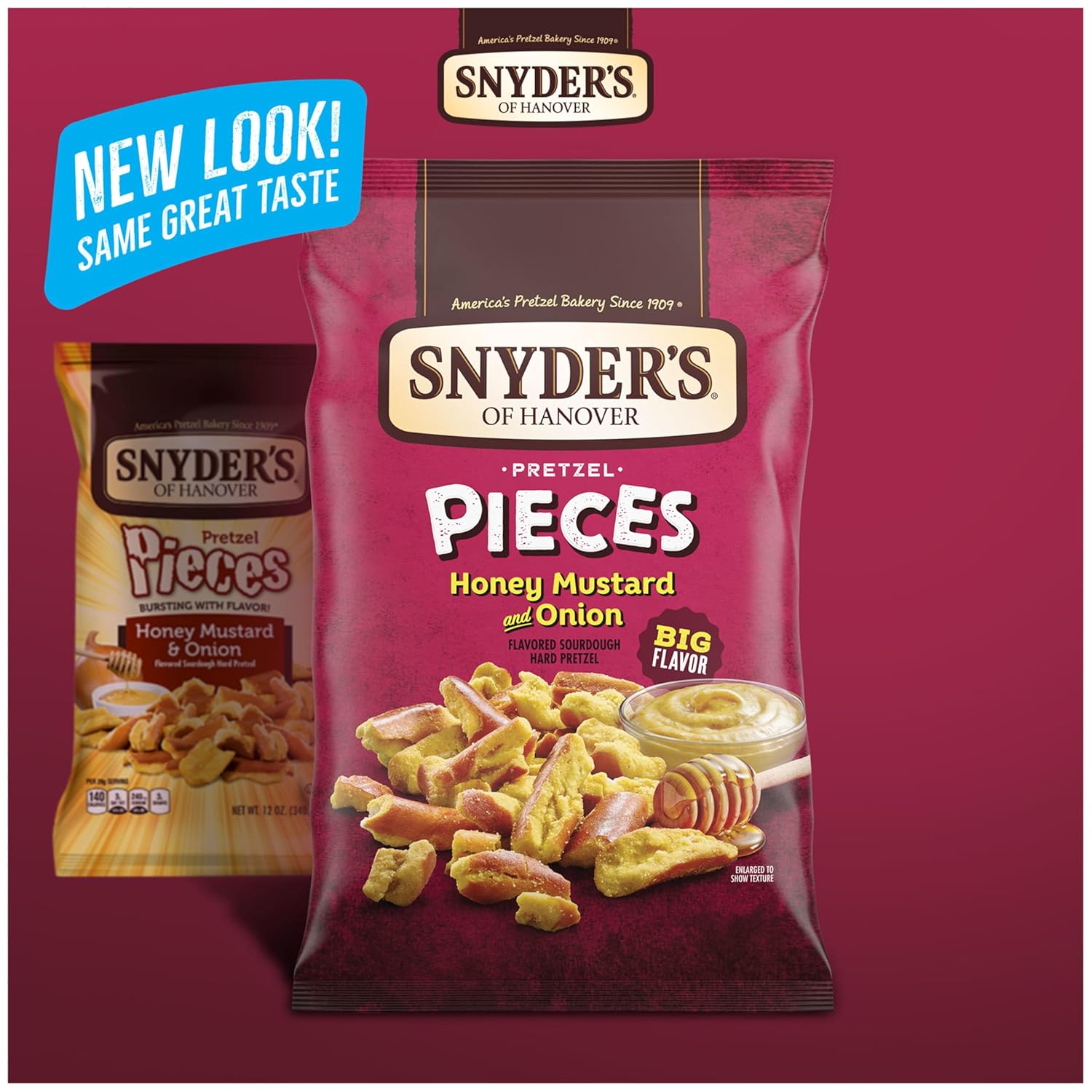 Snyder's of Hanover Pretzel Pieces, Honey Mustard and Onion, Party Size 18 Oz (Pack of 12)
