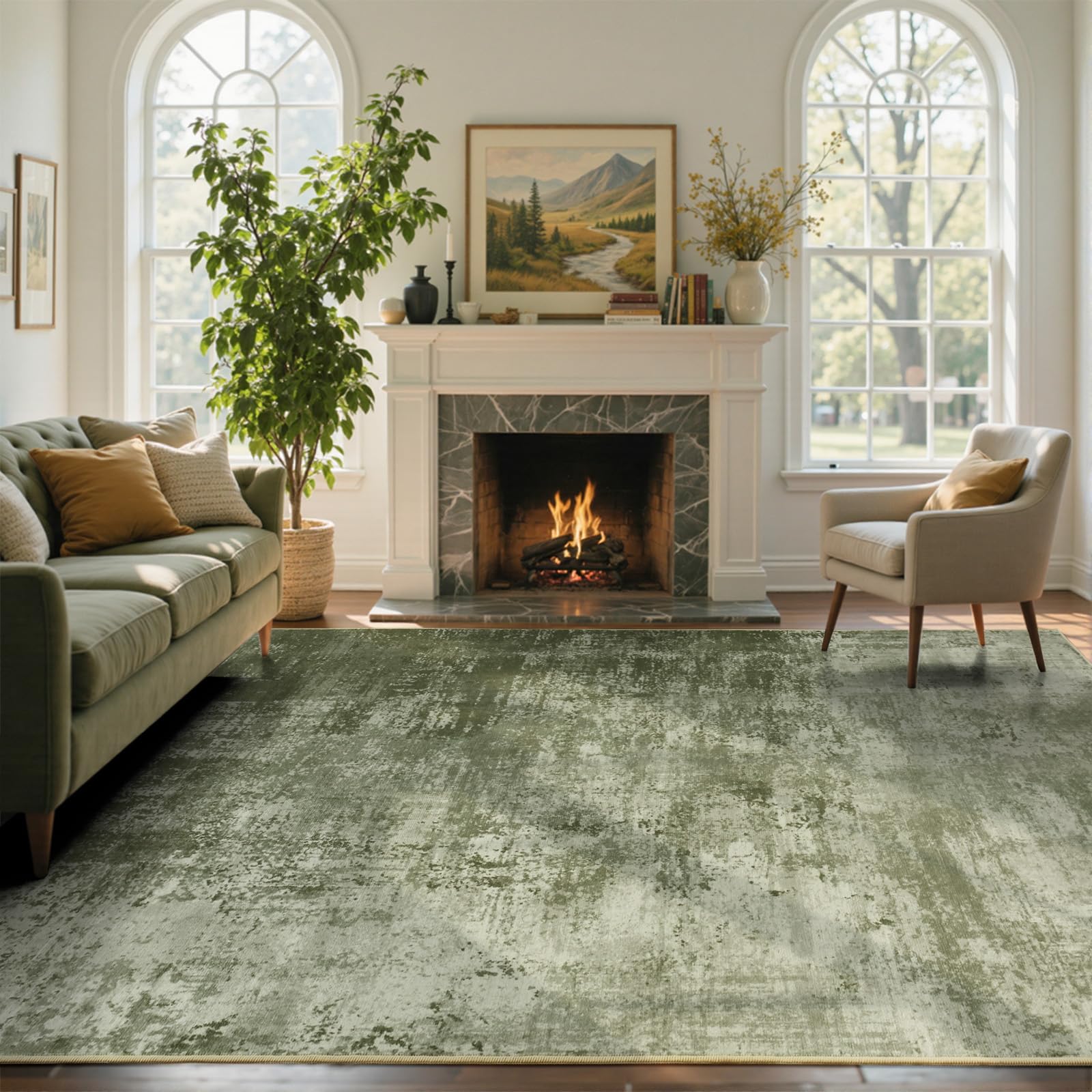 9x12 Ft Extra Large Washable Area Rugs for Living Room, Soft Non-Slip Modern Abstract Pattern Carpet for Bedroom Indoor Floor Nursery Home Decor (