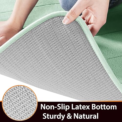 Miniatura 2 de Alfombra de baño de espuma viscoelástica, 24 x 17 pulgadas, cómoda, suave, antideslizante, súper absorbente, de secado rápido, alfombra de baño para