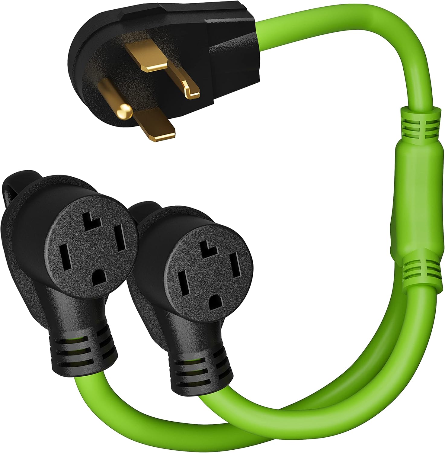 GearIT 4 Prong Dryer YSplitter 30 Amp NEMA 1430P to (2) NEMA 1430R Receptacle