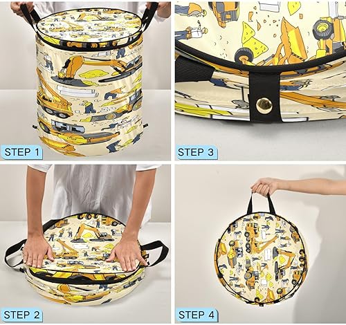 Miniatura 4 de stuff accessories folding laundry bag for gadget Building Excavator Cool Yellow Cute,organizadores de ropa para closet