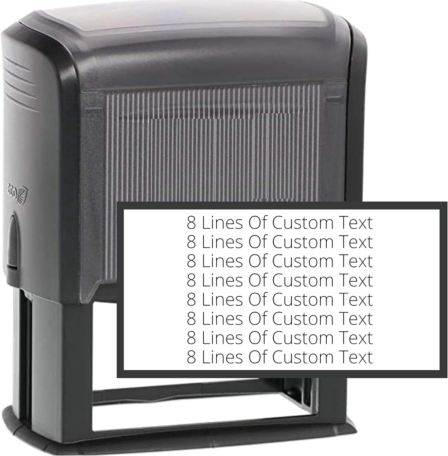 8 Lines Customized Stamp - 20 Font Options - Name Stamp - Return Address Stamp - Wood Handle or Self-Inking (1 1/2" x 3") : Office Products