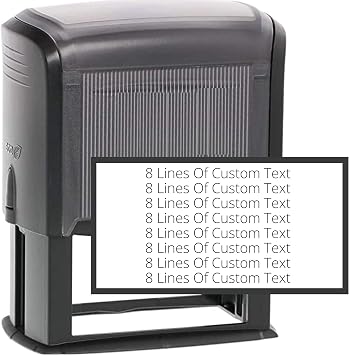8 Lines Customized Stamp - 20 Font Options - Name Stamp - Return Address Stamp - Wood Handle or Self-Inking 1 1/2" x 3"