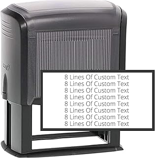 8 Lines Customized Stamp - 20 Font Options - Name Stamp - Return Address Stamp - Wood Handle or Self-Inking (1 1/2" x 3")