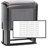 8 Lines Customized Stamp - 20 Font Options - Name Stamp - Return Address Stamp - Wood Handle or Self-Inking (1 1/2