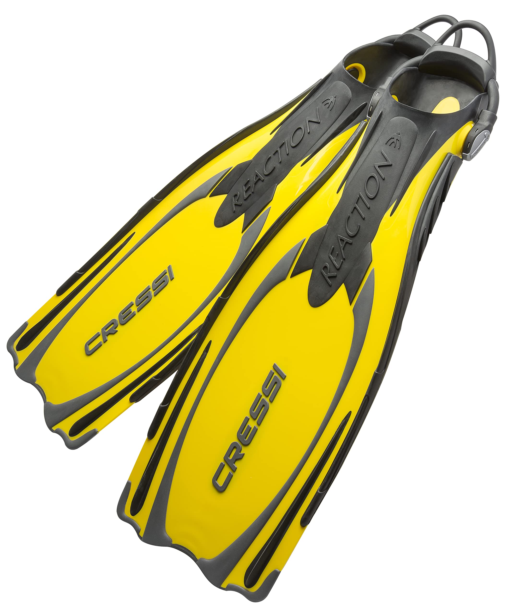 Cressi Scuba Diving Fins - Reactive Open Heel with Bungee Strap - Reaction EBS: Made in Italy
