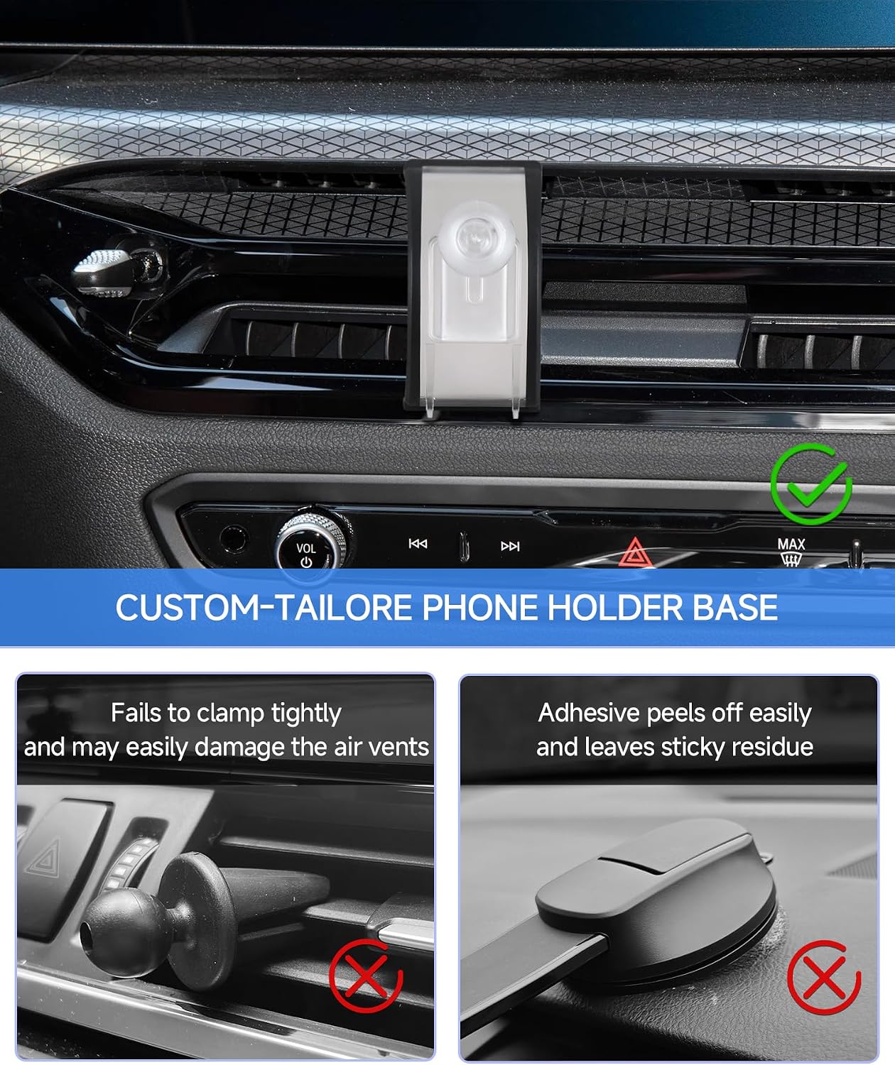 Qi2.2 Max 25W Fast Wireless Car Charger Phone Holder for 2025 2026 BMW 4 Series 2025 2026 BMW i4 Accessories, 360° Rotation Phone Mount Compatible with MagSafe