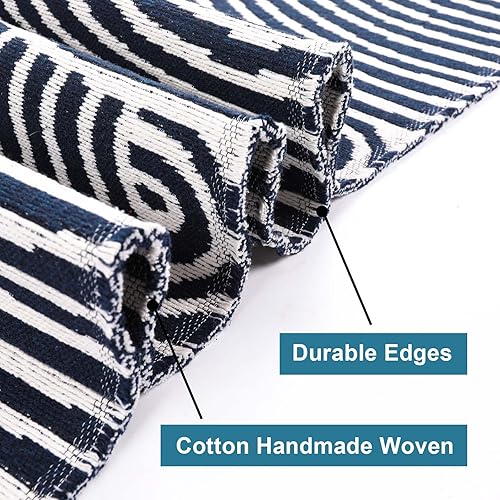 Miniatura 3 de Tiffasea Alfombra de área de 5 x 8 pies, tejida de algodón, lavables, reversibles, para sala de estar, interior y exterior, alfombra de piso de