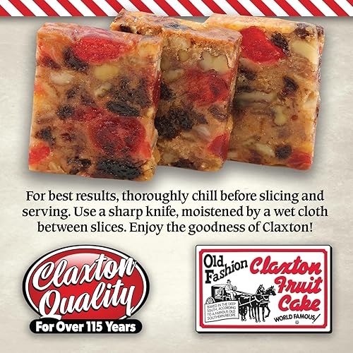 Miniatura 4 de Claxton Fruit Cake - 2 pasteles de 1 libra, receta regular - Cada pastel envuelto individualmente para mantener la frescura en nuestro cartón