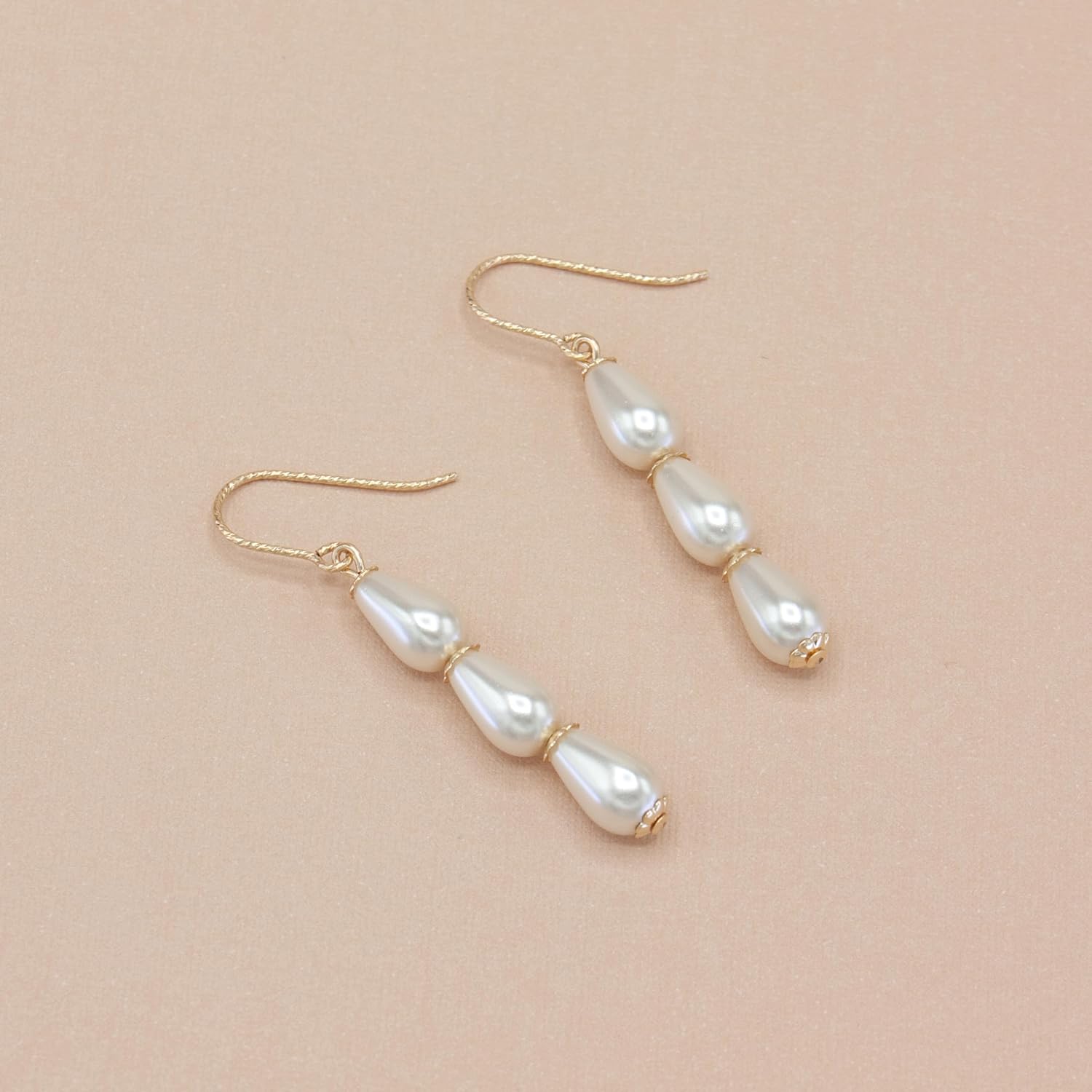 Classy Gold Filled Pearl Drop Earrings, Pearl Earrings for Women, Simple Gold Earrings Dangly, Gift for Daughter Wife Mother Bridesmaid Jewelery, Wedding Jewelry - Image 4