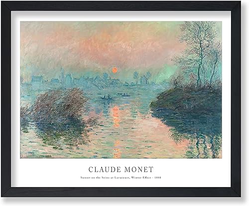 Poster Master Póster vintage de Monet, impresión de acuarela retro, puesta de sol en el sena, abstracto, colorido, estético, regalo para artistas,