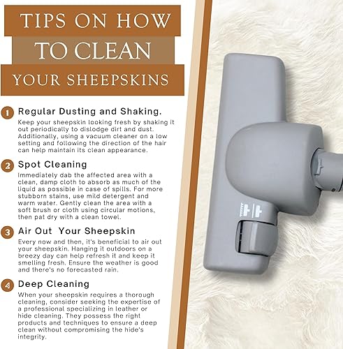 Miniatura 7 de Sunshine Cowhides Alfombra de piel de oveja, 100 % piel de oveja auténtica, funda para silla y alfombra para sala de estar, dormitorio, oficina y