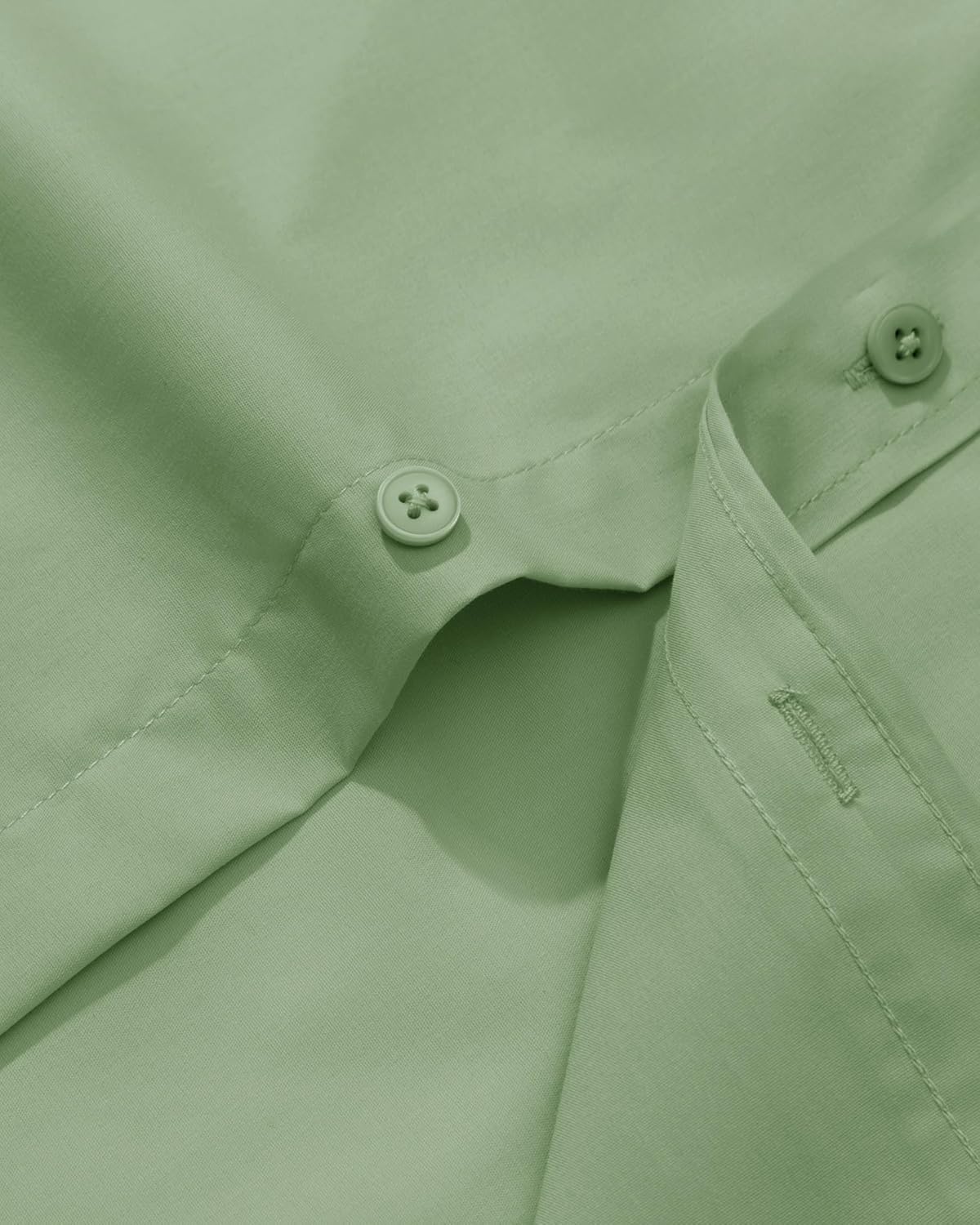 Alimens & Gentle Men's Dress Shirt Regular Fit Stretch Stain Shield Long Sleeve Solid Business Wedding Button Down Shirts - Image 5